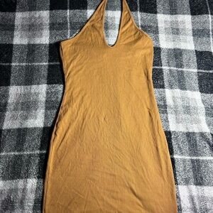 Brown halter dress